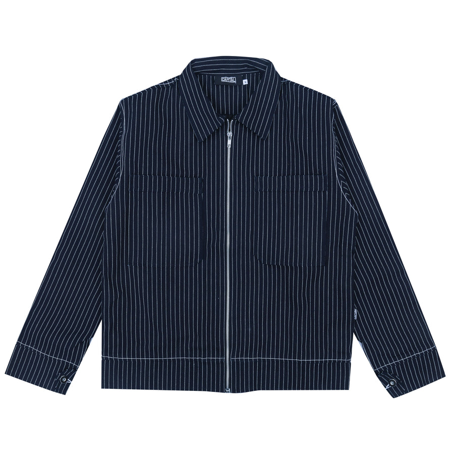 Wabash Stripe Work Jacket - Dark Blue