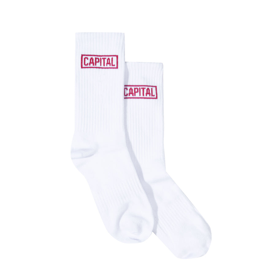 Capital Logo Sock - White